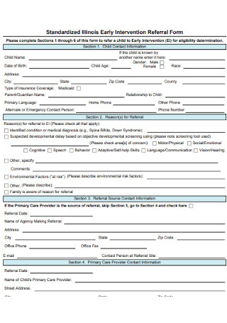 Early Intervention Referral Form