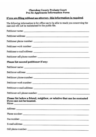 Equipments of Temporary Guardianship Form