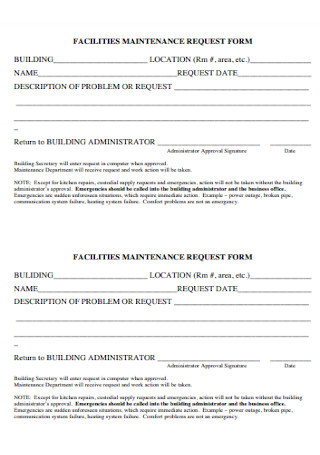 Facilities Maintenance Request Form