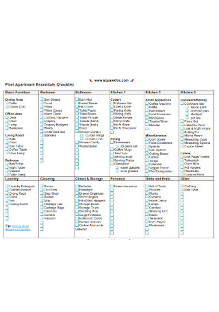 First Apartment Essentials Checklist