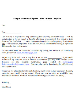 Formal Donation Request Letter