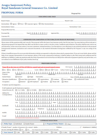 General Insurance Proposal Form