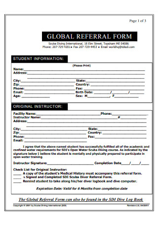 Global Refferrall Form