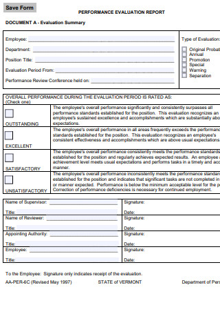 HR Performance Evaluation Form