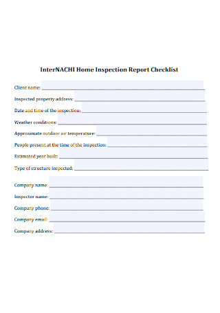 Home Inspection Report Checklist