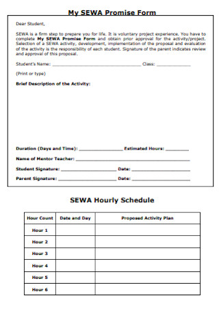 Hourly Schedule and Form