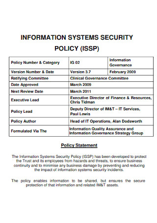 Information System Security Policy