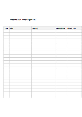 Internal Call Tracking Sheet