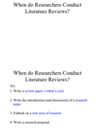 Literature Review Format