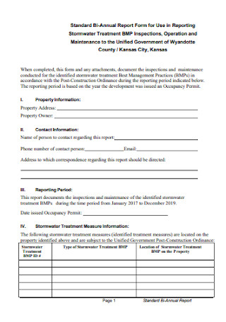 Maintenance Annual Report Form