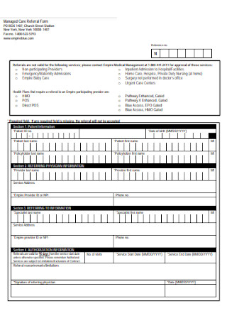 Managed Care Referral Form