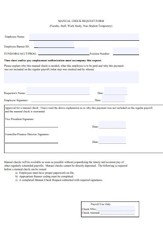 Mannual Check Request Form