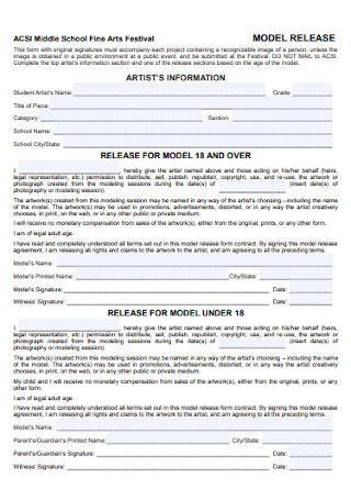 Model School Release Form