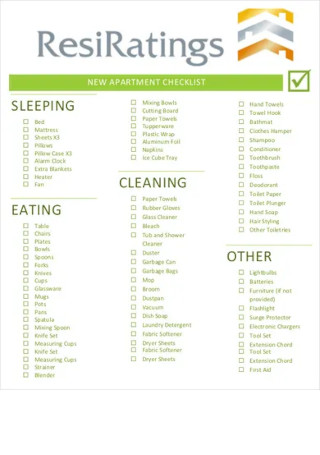New Apartment Checklist
