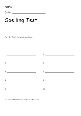 Online Spelling Test