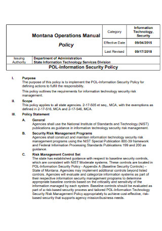 Operations Information Security Policy 