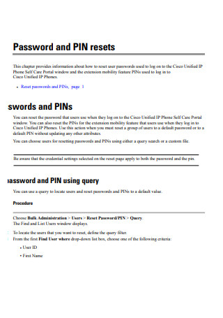 Password and PIN Reset Guide