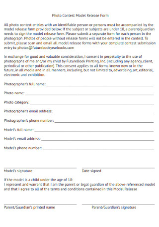 Photo Contest Model Release Form