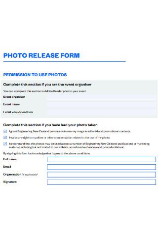 Photo Permission Release Form