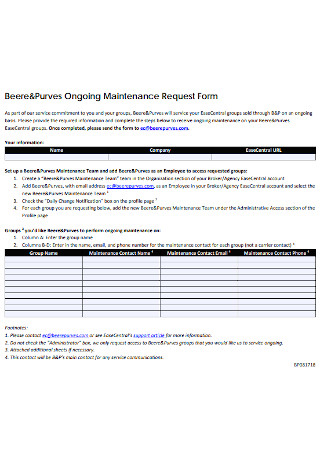 Purves Ongoing Maintenance Request Form 