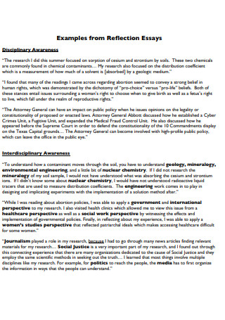 personal reflection essay sample pdf