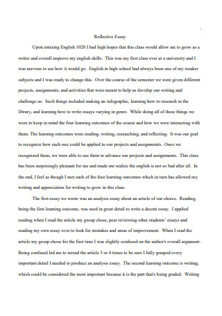 Reflective Essay Template