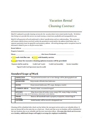 Rental Cleaning Contract Proposal