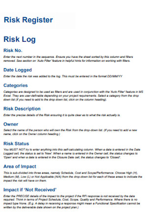 Risk Log Register