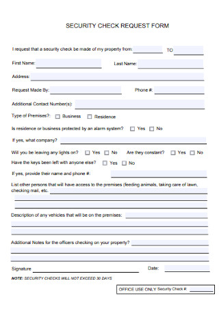 Security Check Request Form