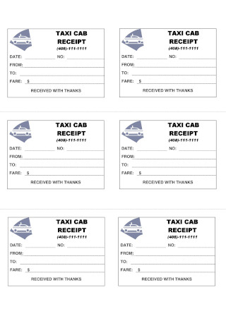 Taxi Cab Receipt Template