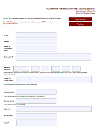 Transaction Maintenance Request Form