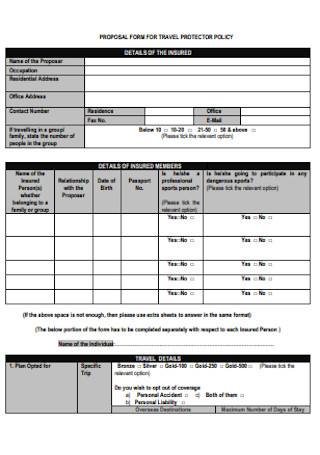 Travel Policy Proposal Form