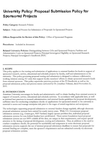 University Policy Proposal Template
