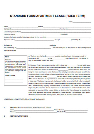 Apartment Lease Renewal Form