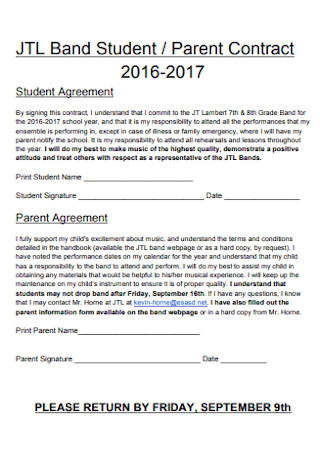 Band Student and Parent Contract