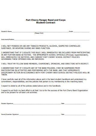 Band and Corps Student Contract