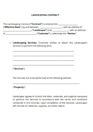 Basic Landscaping Contract
