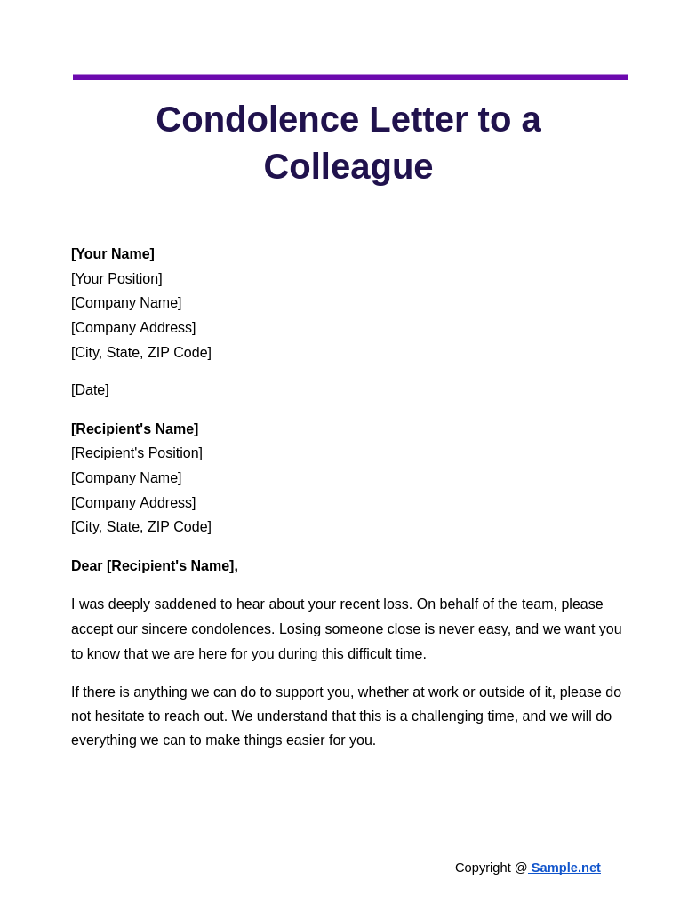 Condolence Letter to a Colleague Google Docs 10 15 2024 03 52 PM