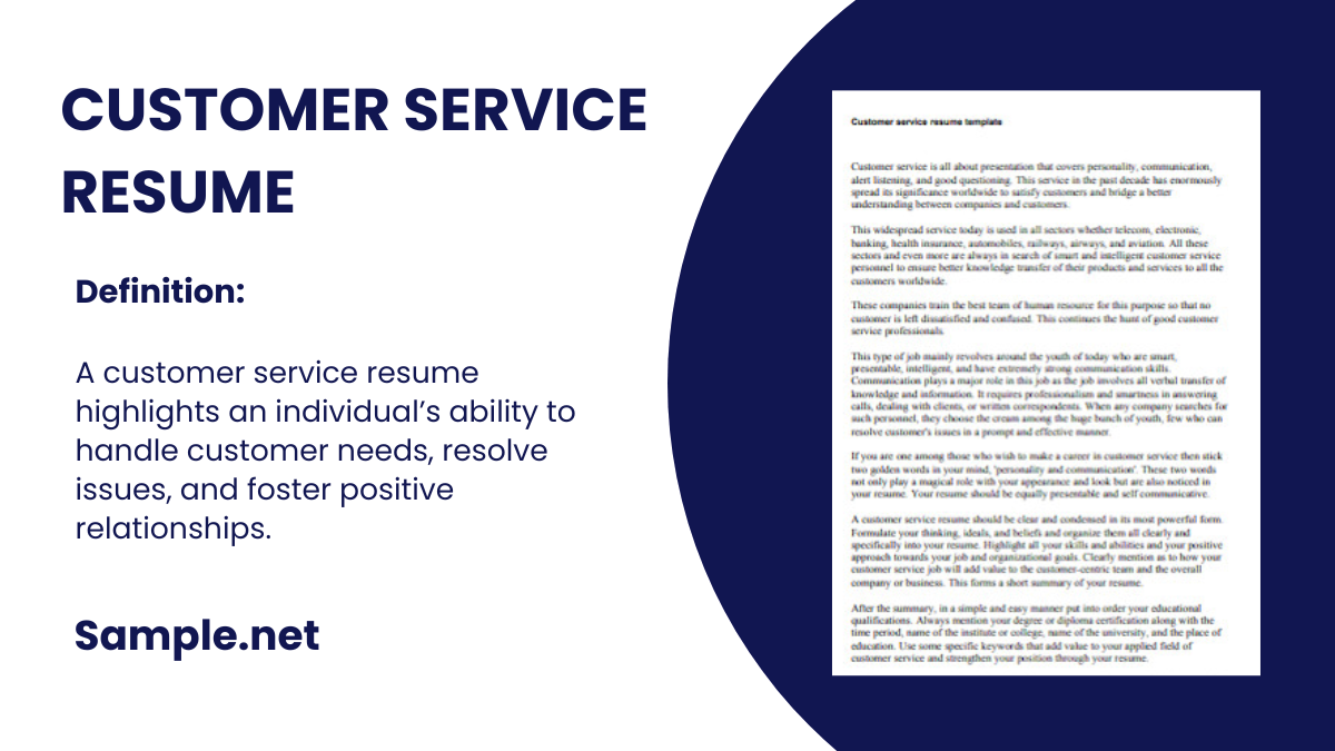 customer service resume