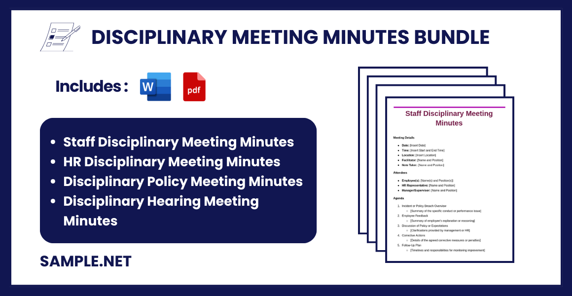 disciplinary meeting minutes bundle