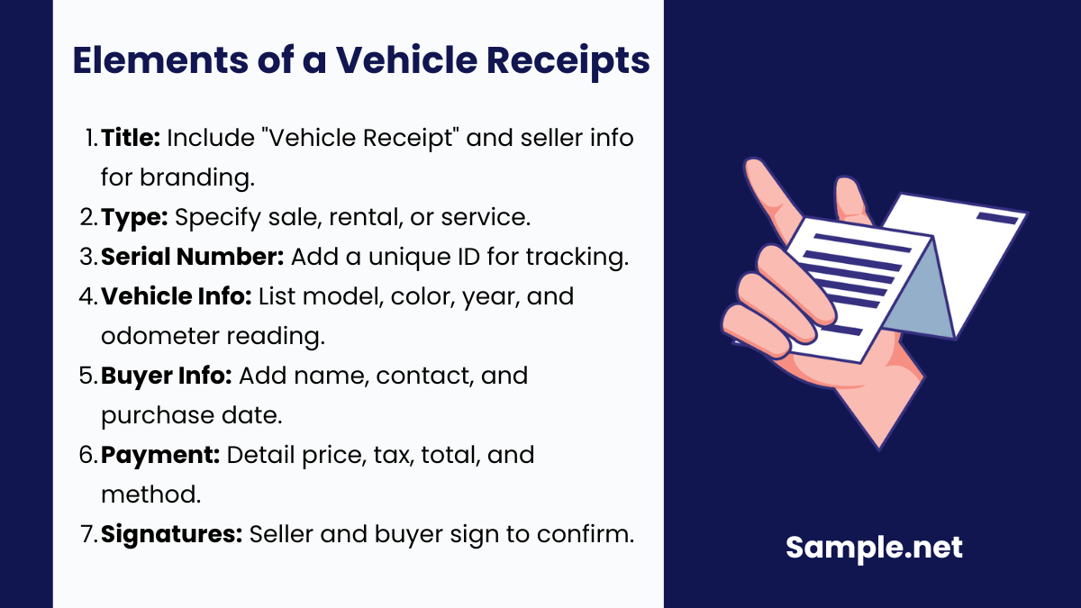 Elements of a Vehicle Receipts