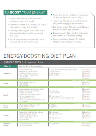 Energy Boosting Diet Plan