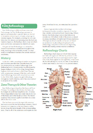 Foot Reflexology Chart Format
