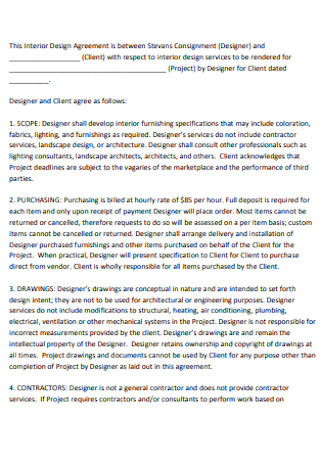 Interior Design Contract Format