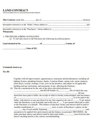 Land Contract Form Format