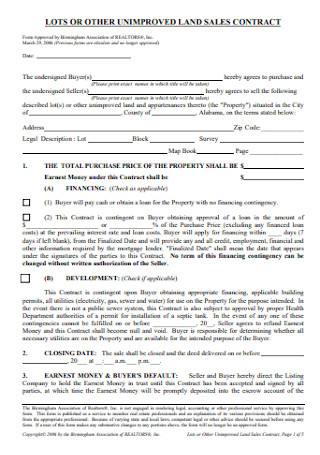 Land Sales Contract Form