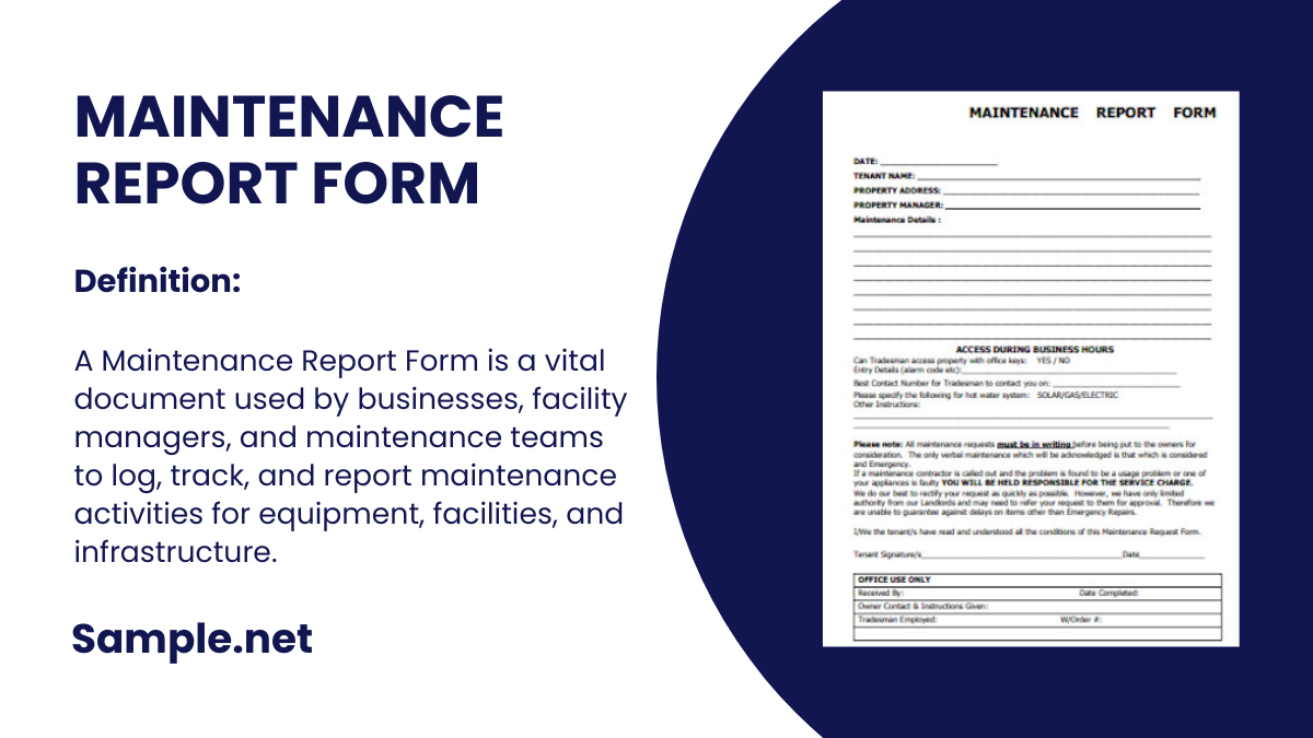 maintenance report form