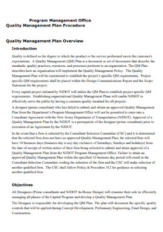 Office Quality Management Plan