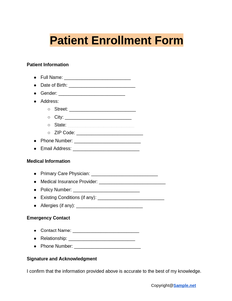 Patient Enrollment Form Google Docs 12 24 2024 10 50 AM