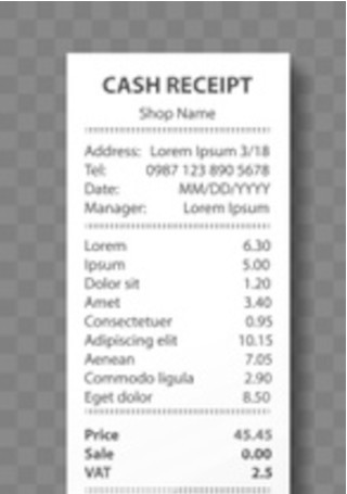 petty cash receipt image